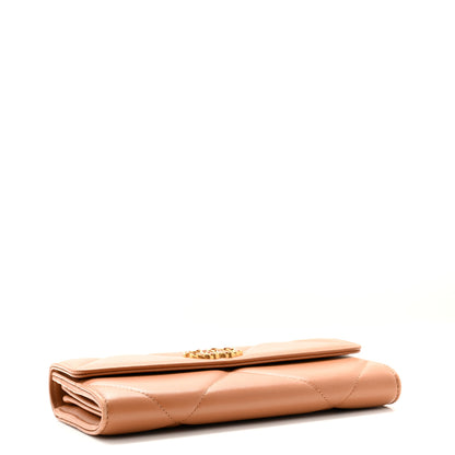 Chanel Lambskin Quilted Chanel 19 Flap Wallet Brown 4 of 12