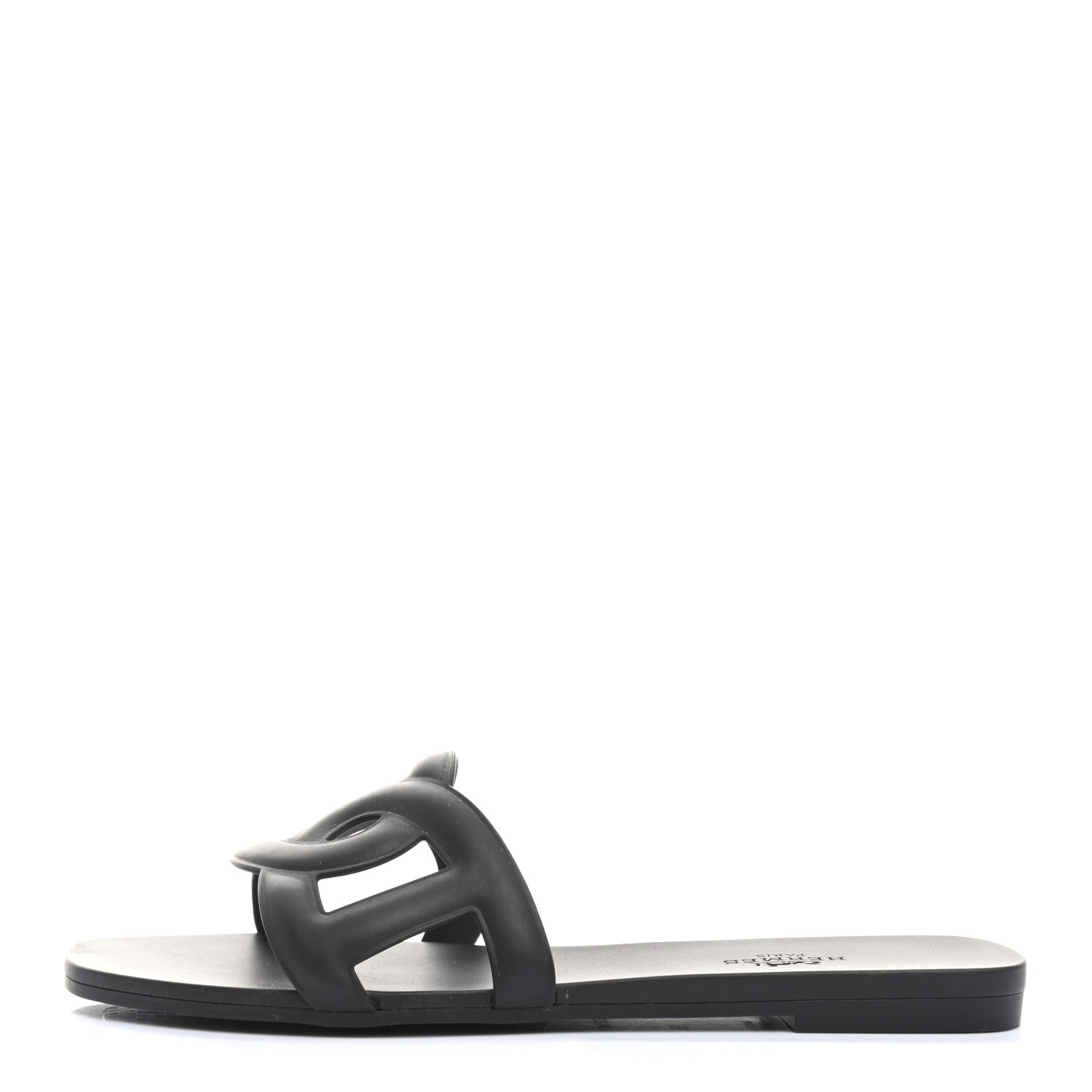 Hermes Rubber Aloha Sandals 36 Black 1 of 8
