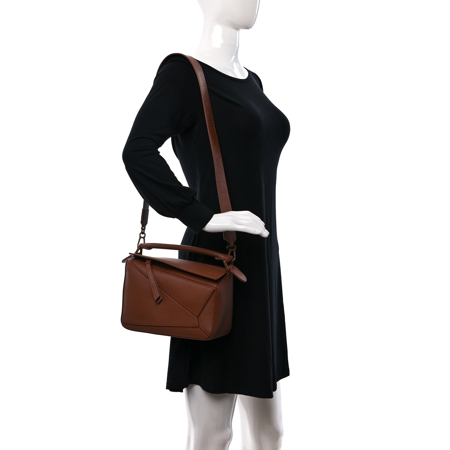 Loewe Satin Calfskin Small Puzzle Bag Pecan 2 of 8
