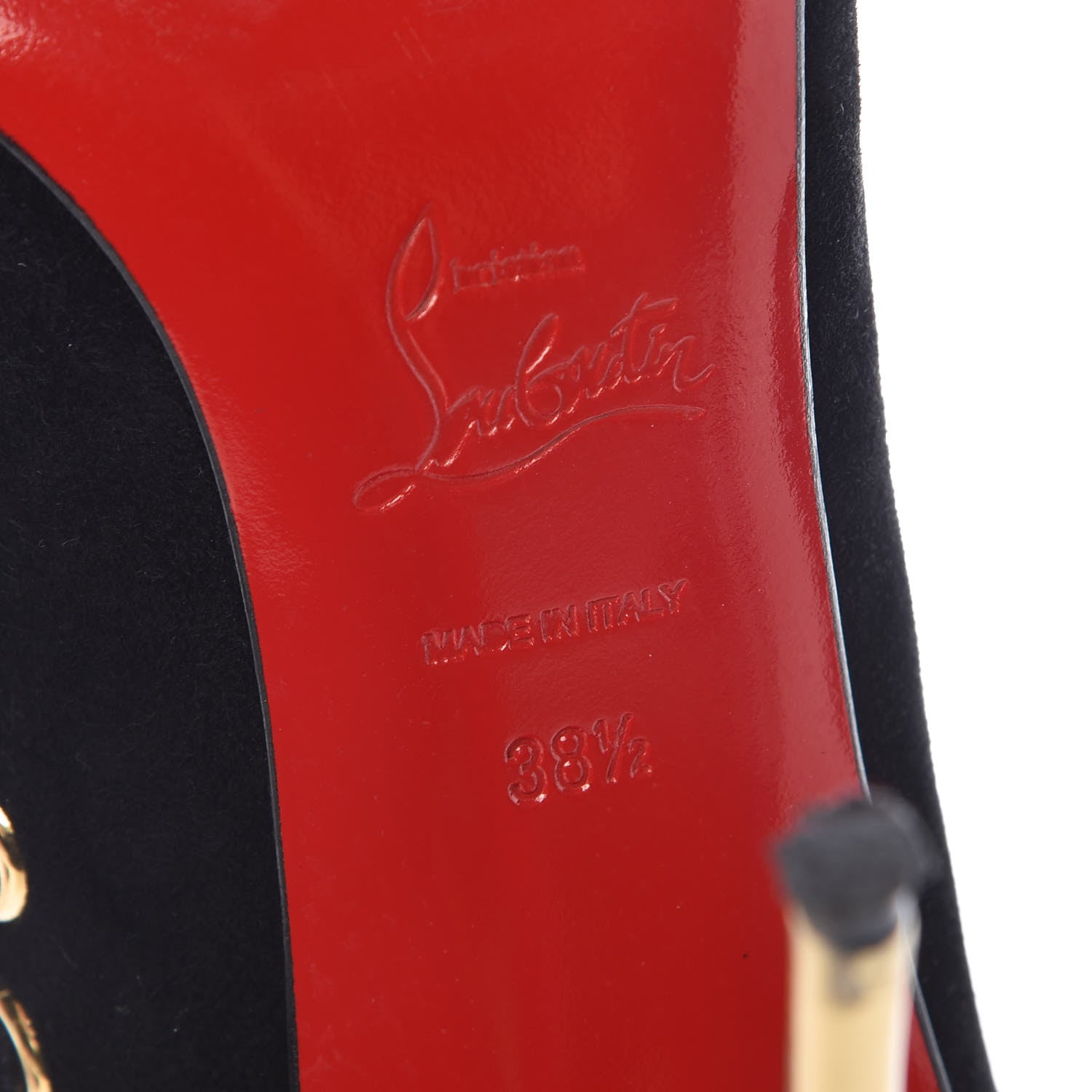 Christian Louboutin Suede Kid Specchio Ostri 100 Slingback Pumps 38.5 Black 9 of 14