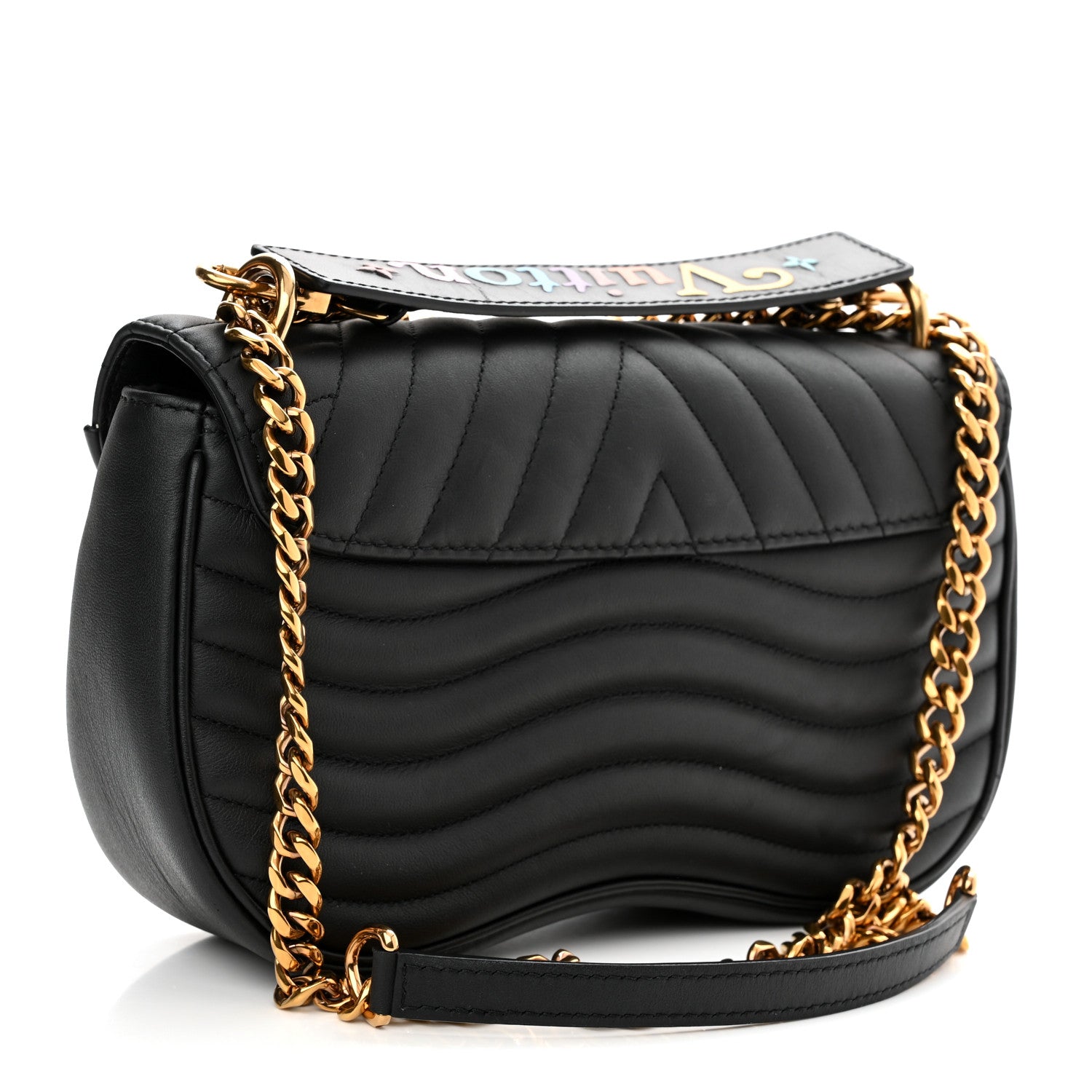 Louis Vuitton Calfskin New Wave Chain MM Black 3 of 13