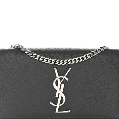 Saint Laurent Grain De Poudre Small Monogram Kate Satchel Fog 9 of 11