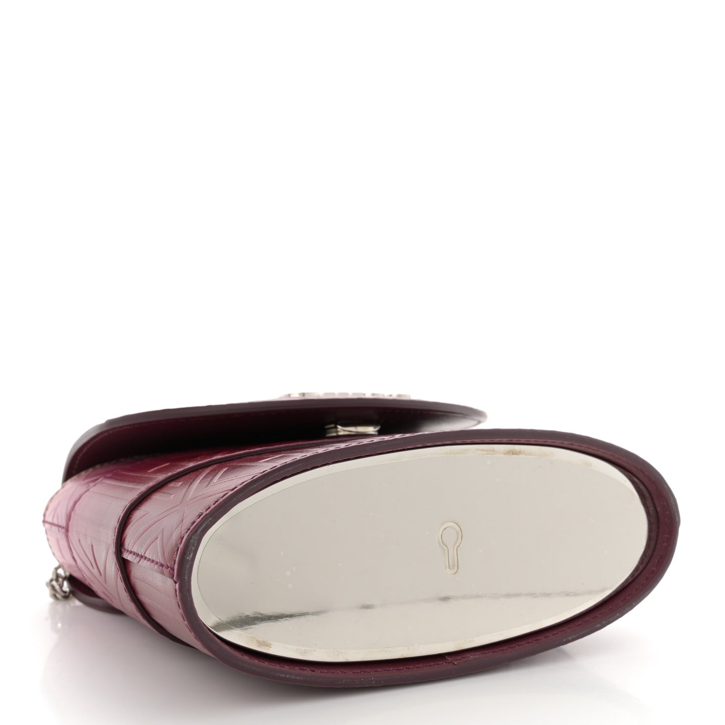 Calfskin Embossed Small Aby Lock Brown Purple