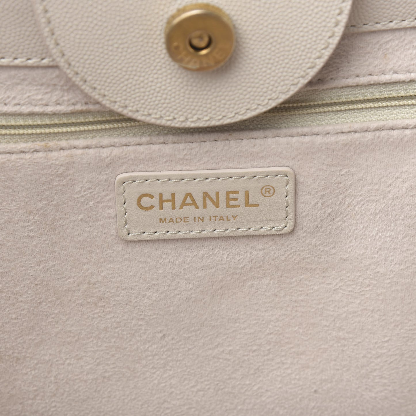 Caviar Medium Studded Deauville Tote Beige