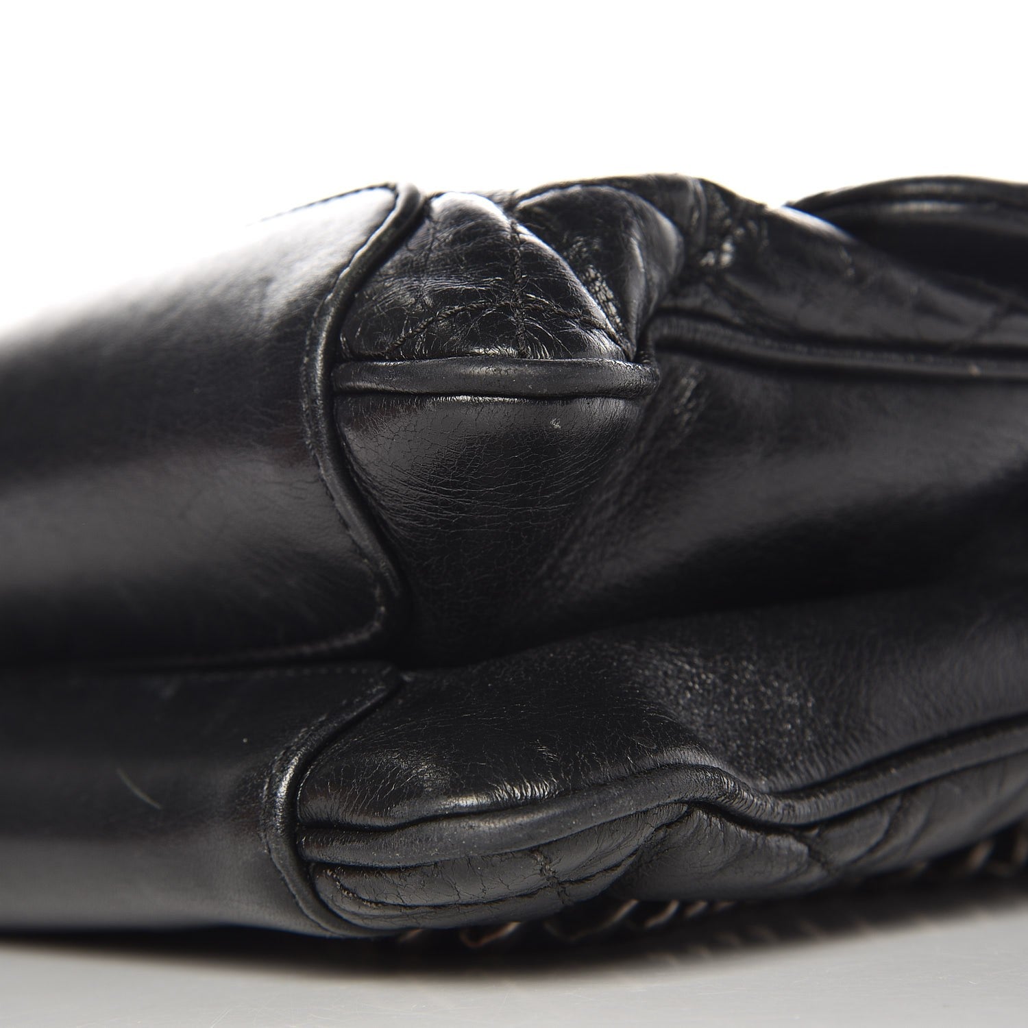 Chanel Aged Calfskin Quilted Jumbo Flap Black 10 of 13