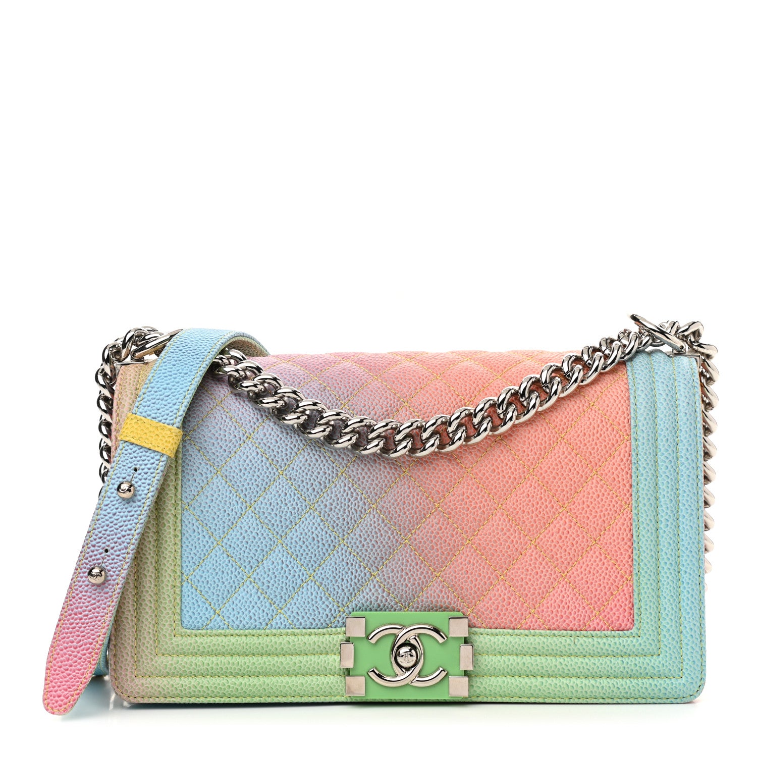 Chanel Caviar Quilted Medium Cuba Rainbow Boy Flap Multicolor 1 of 10