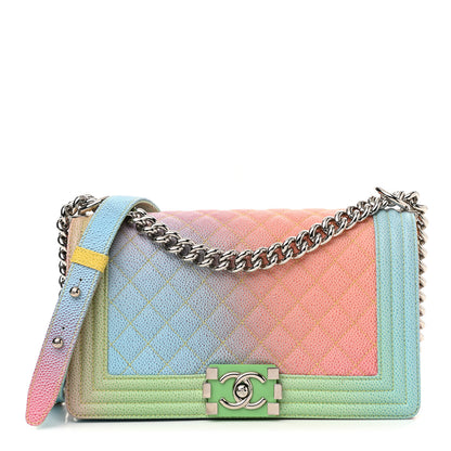 Chanel Caviar Quilted Medium Cuba Rainbow Boy Flap Multicolor 1 of 10