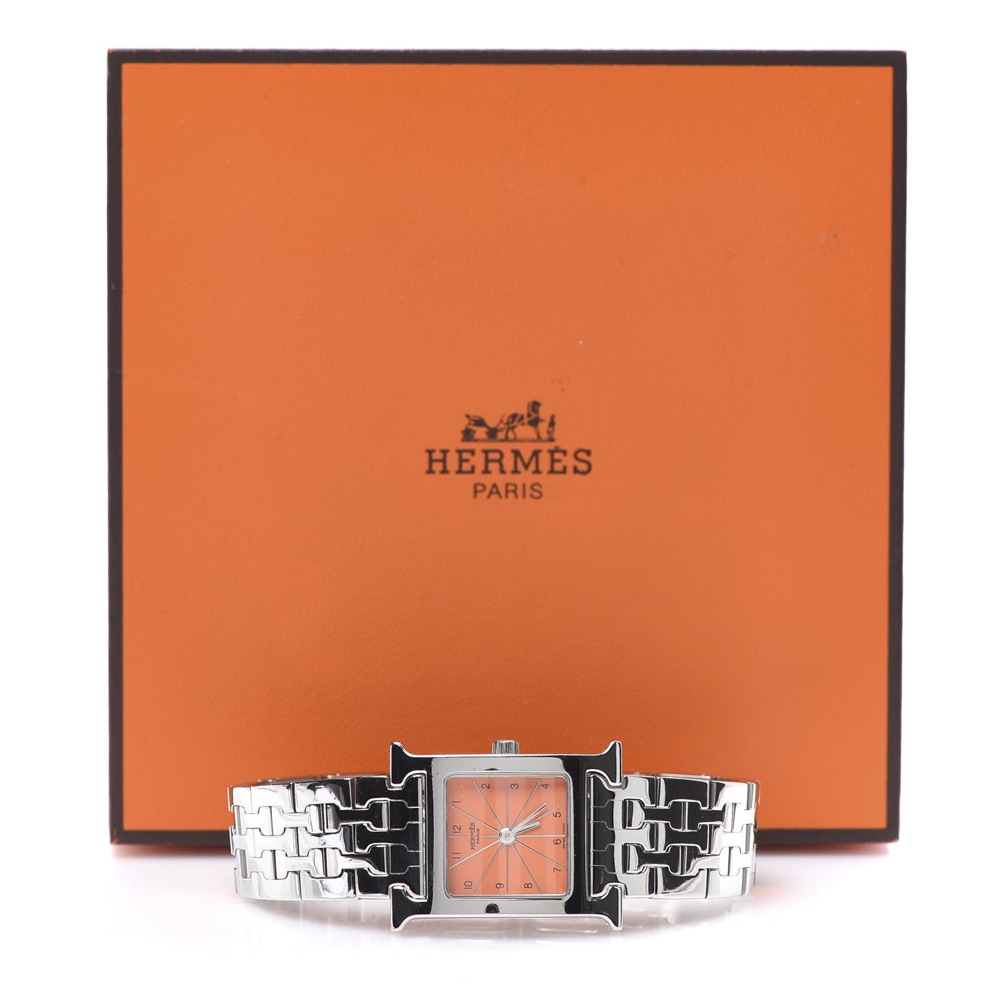 Stainless Steel 21mm Heure H Hour Quartz Watch Orange