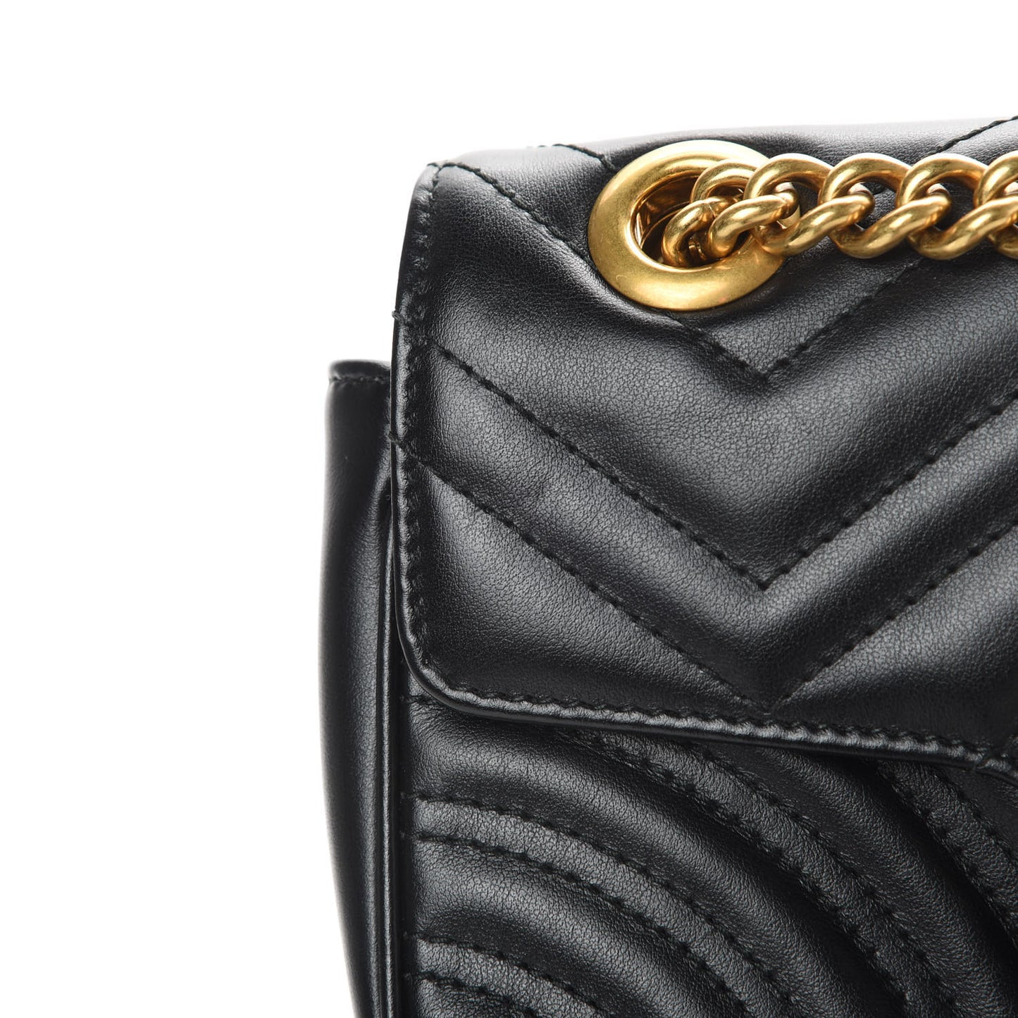 Calfskin Matelasse Mini GG Marmont Shoulder Bag Black