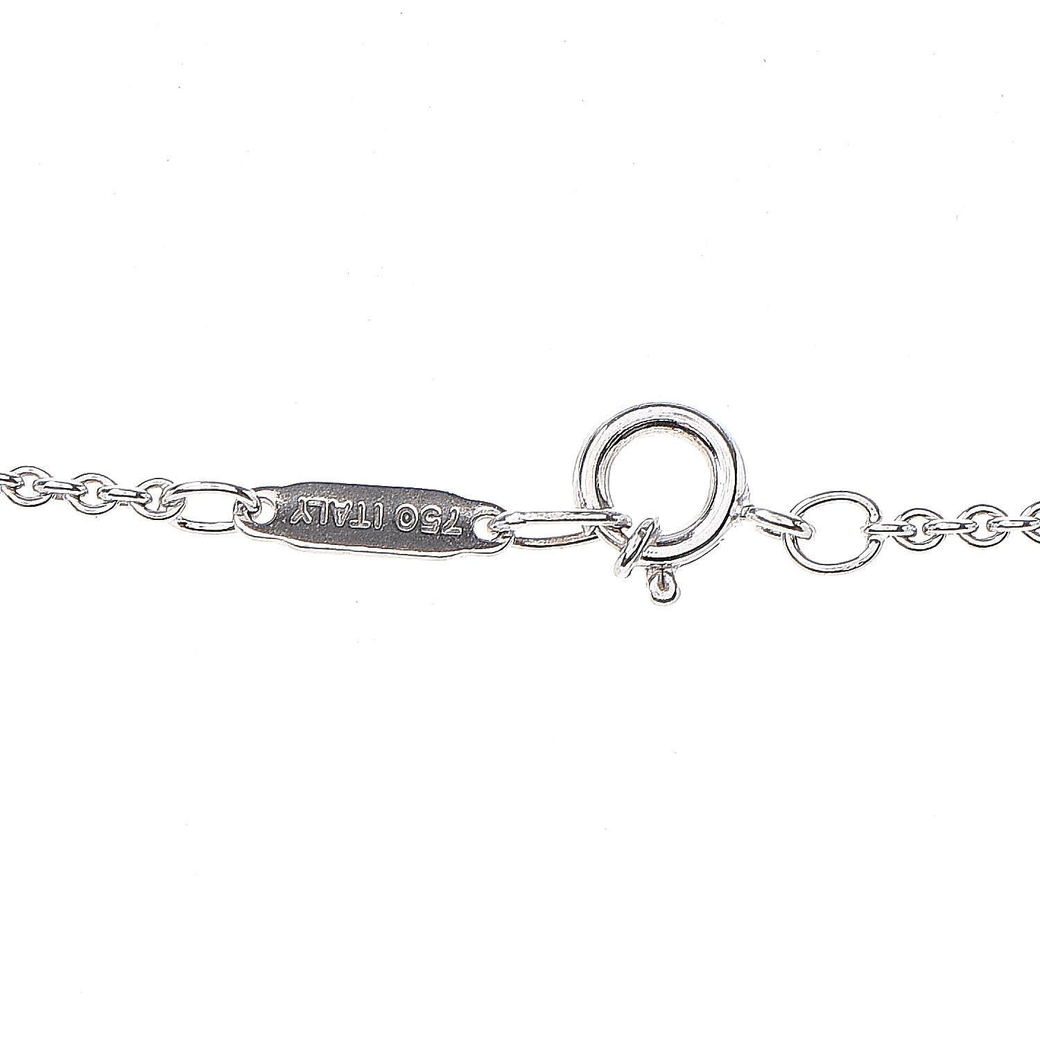 Tiffany 18K White Gold Diamond Atlas Bar Pendant Necklace 8 of 9