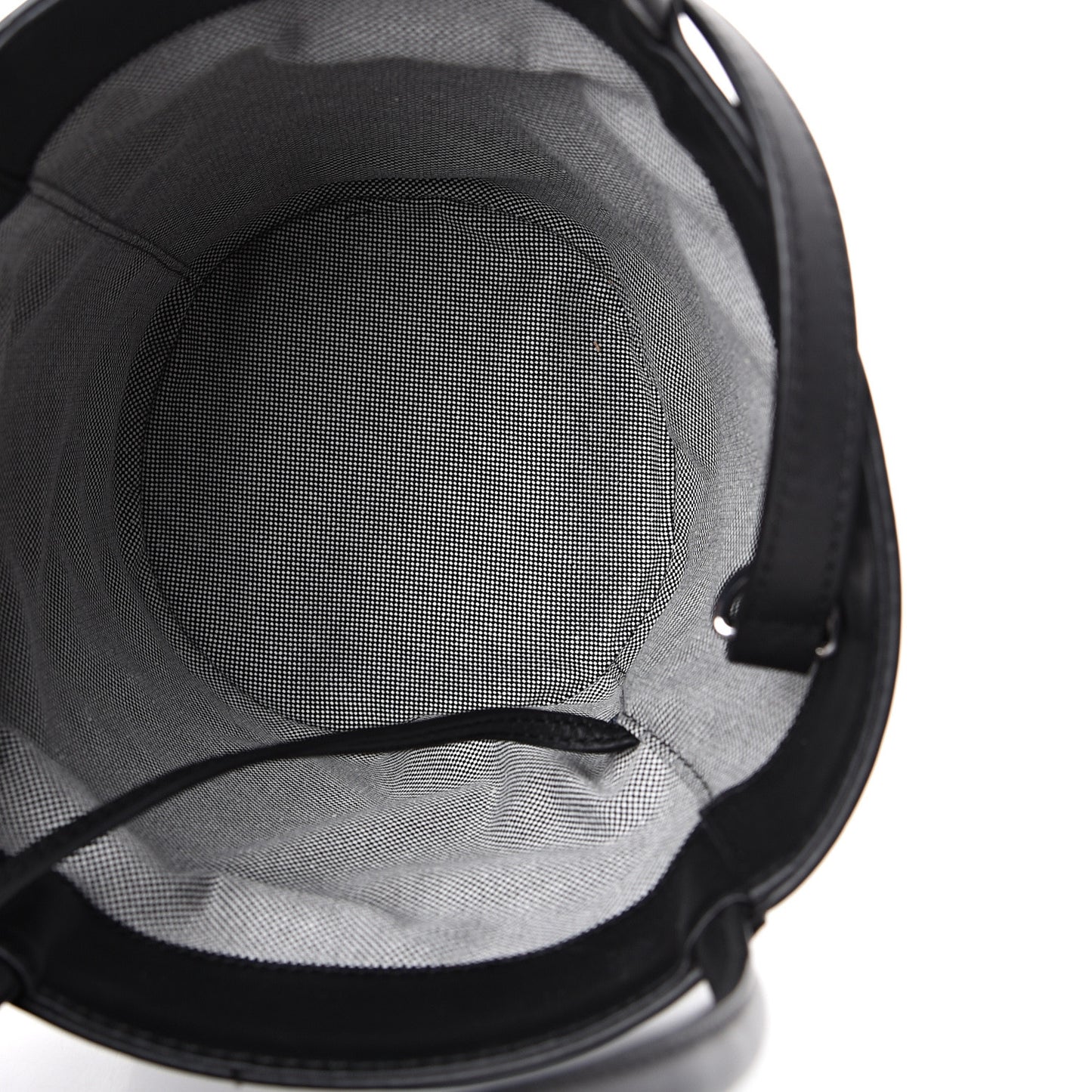 Calfskin Roxy Large Chain Bucket Black Silver Hardware