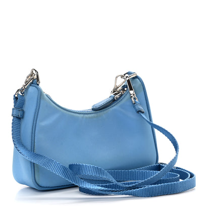 Prada Tessuto Nylon Saffiano Mini Re-Edition 2000 Shoulder Bag Pervinca 2 of 11