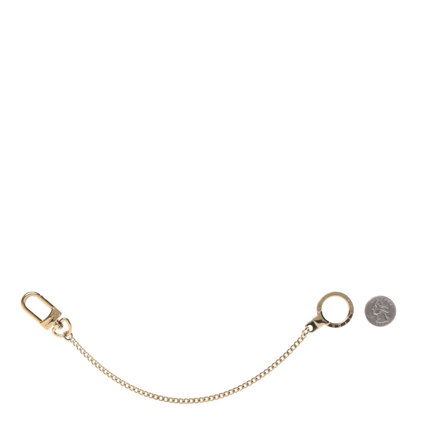 Metal Pochette Extender Key Ring Chain Gold