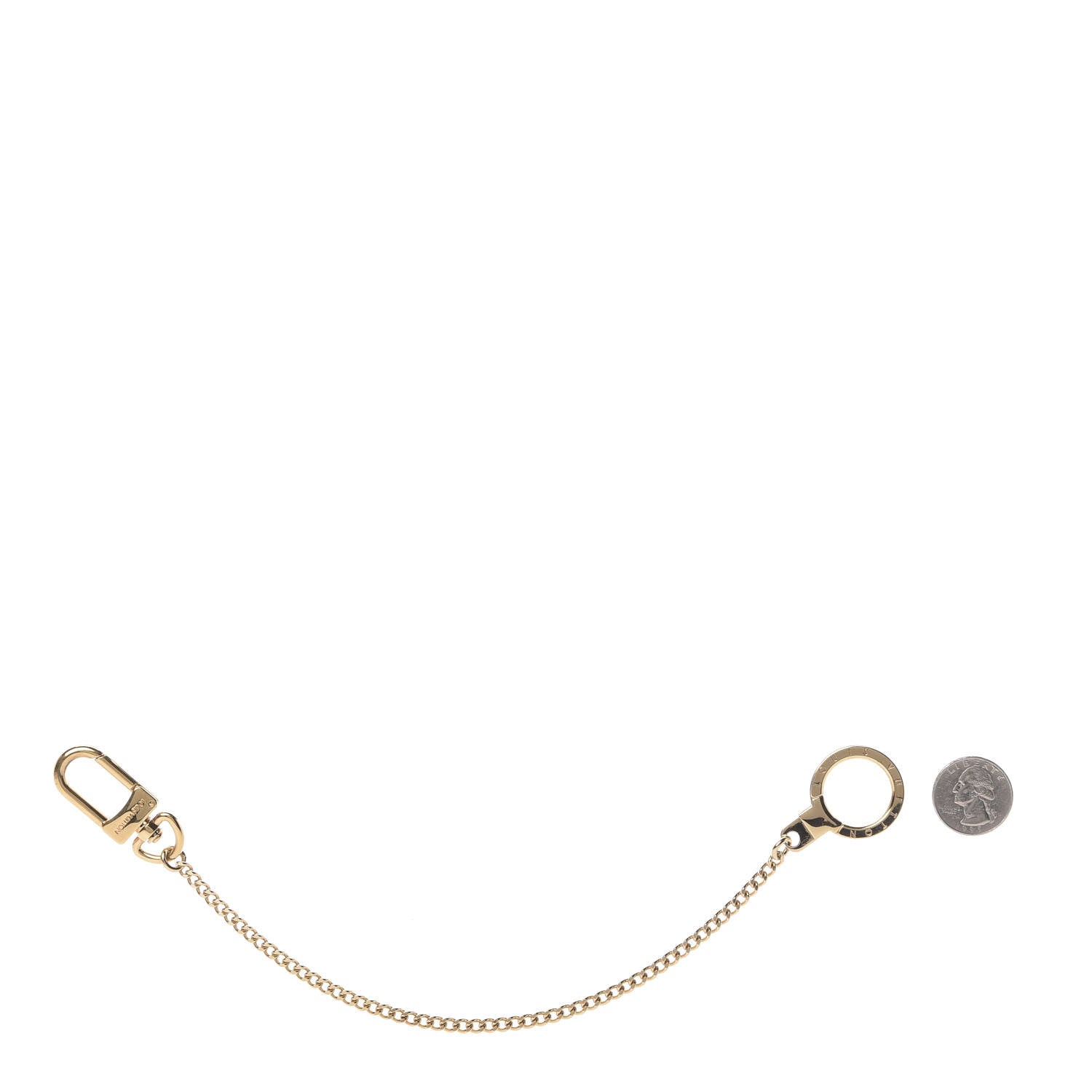 Louis Vuitton Metal Pochette Extender Key Ring Chain Gold 2 of 5