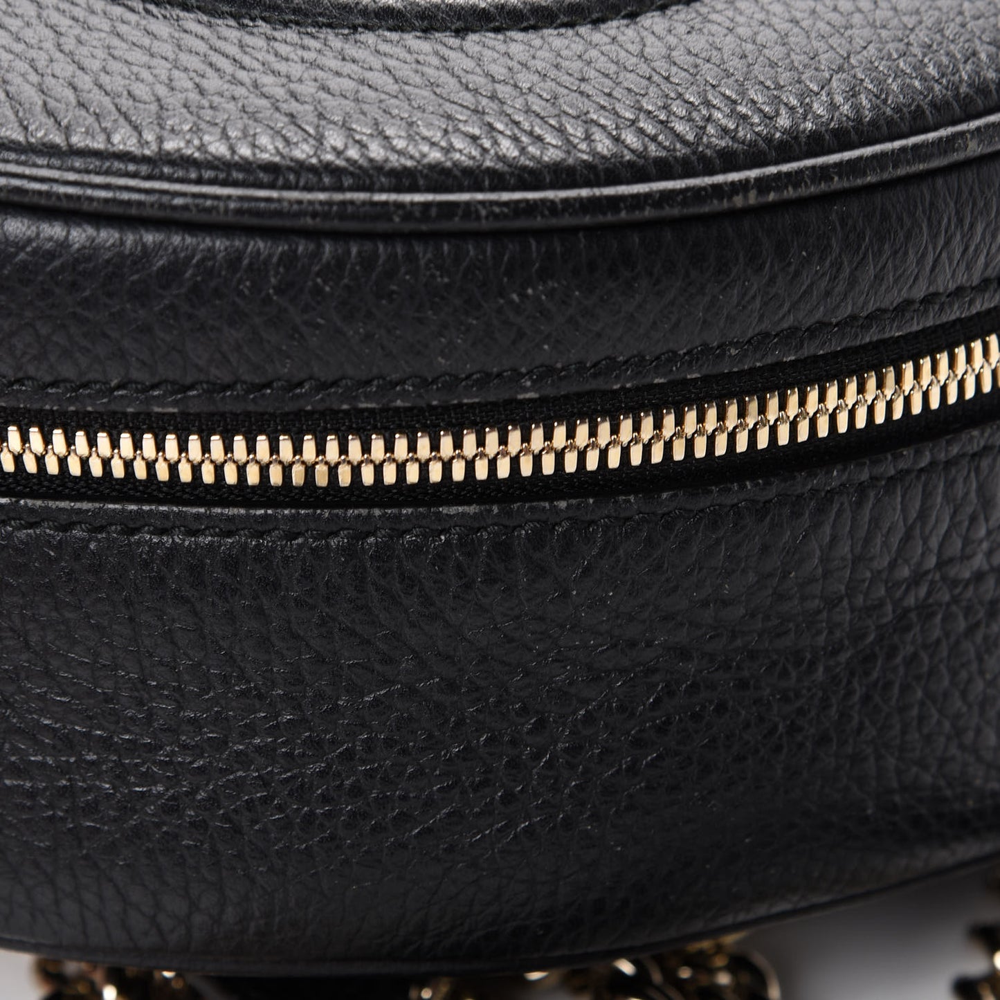 Pebbled Calfskin Soho Chain Backpack Black