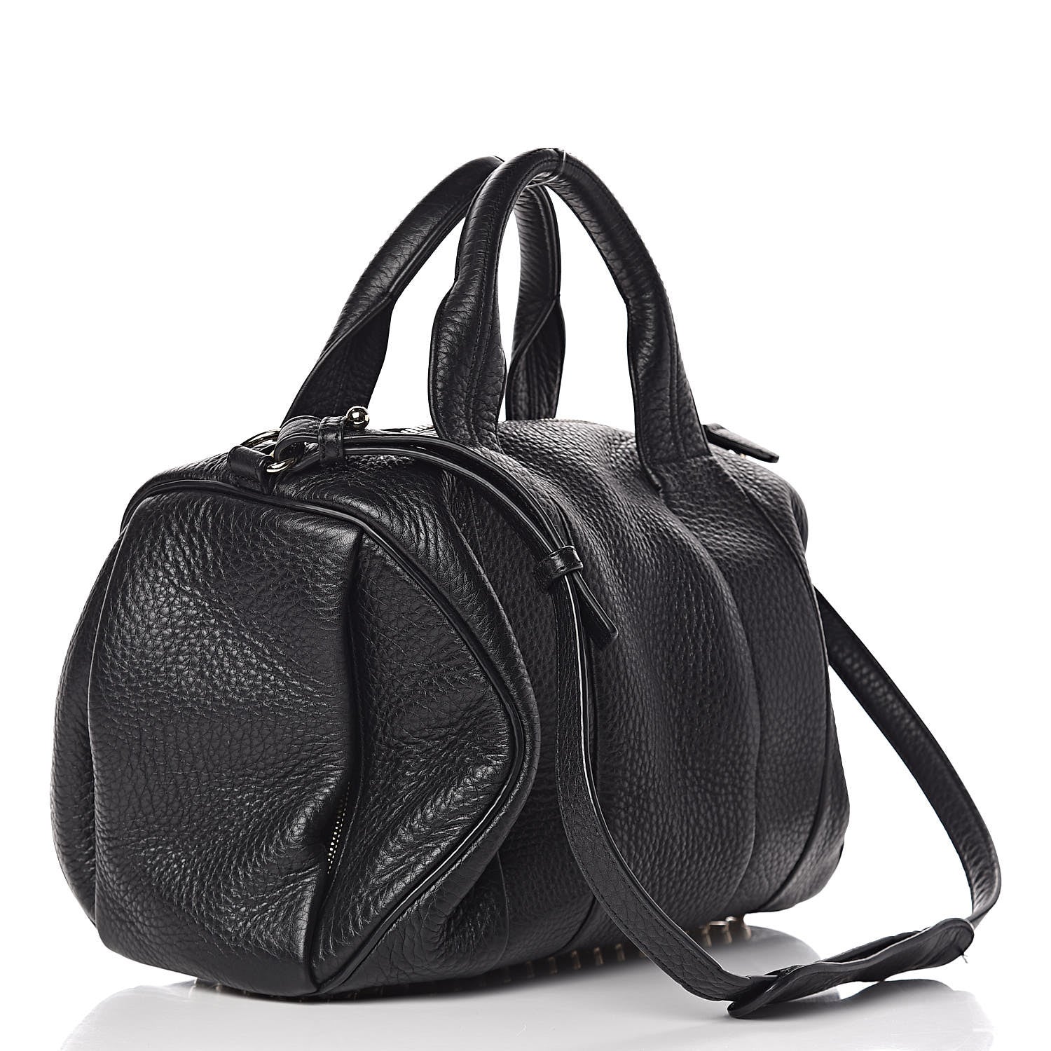 Alexander Wang Pebbled Lambskin Rocco Black Pale Gold Hardware 3 of 10