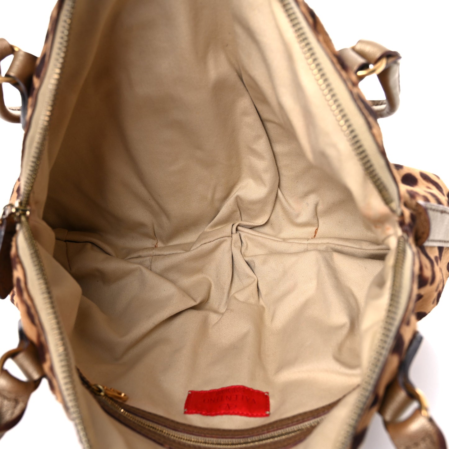 Calf Hair Leopard Print Shoulder Bag Gold