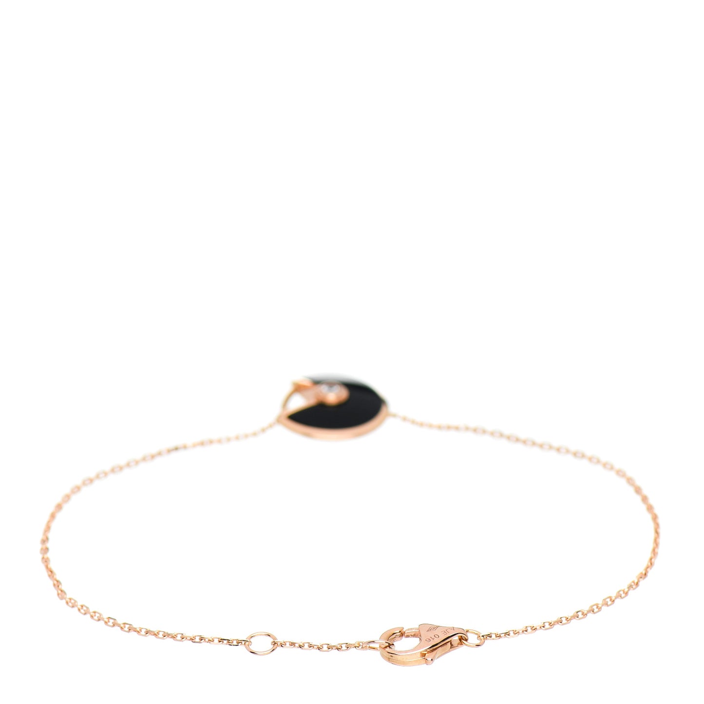 18K Pink Gold Diamond Black Onyx Amulette de Cartier Bracelet