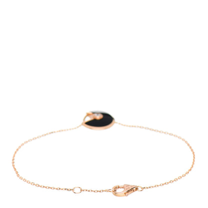 Cartier 18K Pink Gold Diamond Black Onyx Amulette de Cartier Bracelet 2 of 4