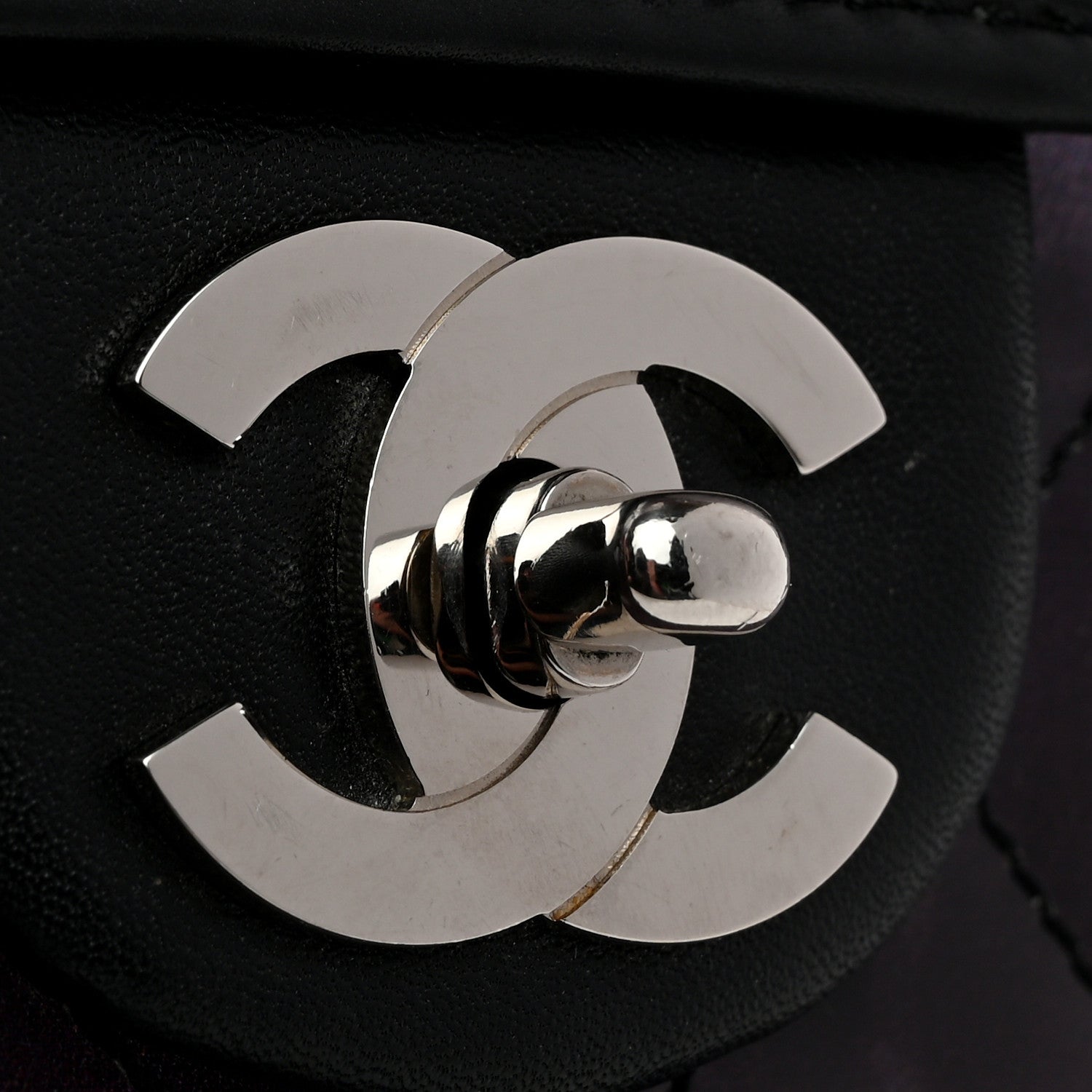 Chanel Vinyl Quilted Degrade Jumbo Single Flap Black 12 of 12