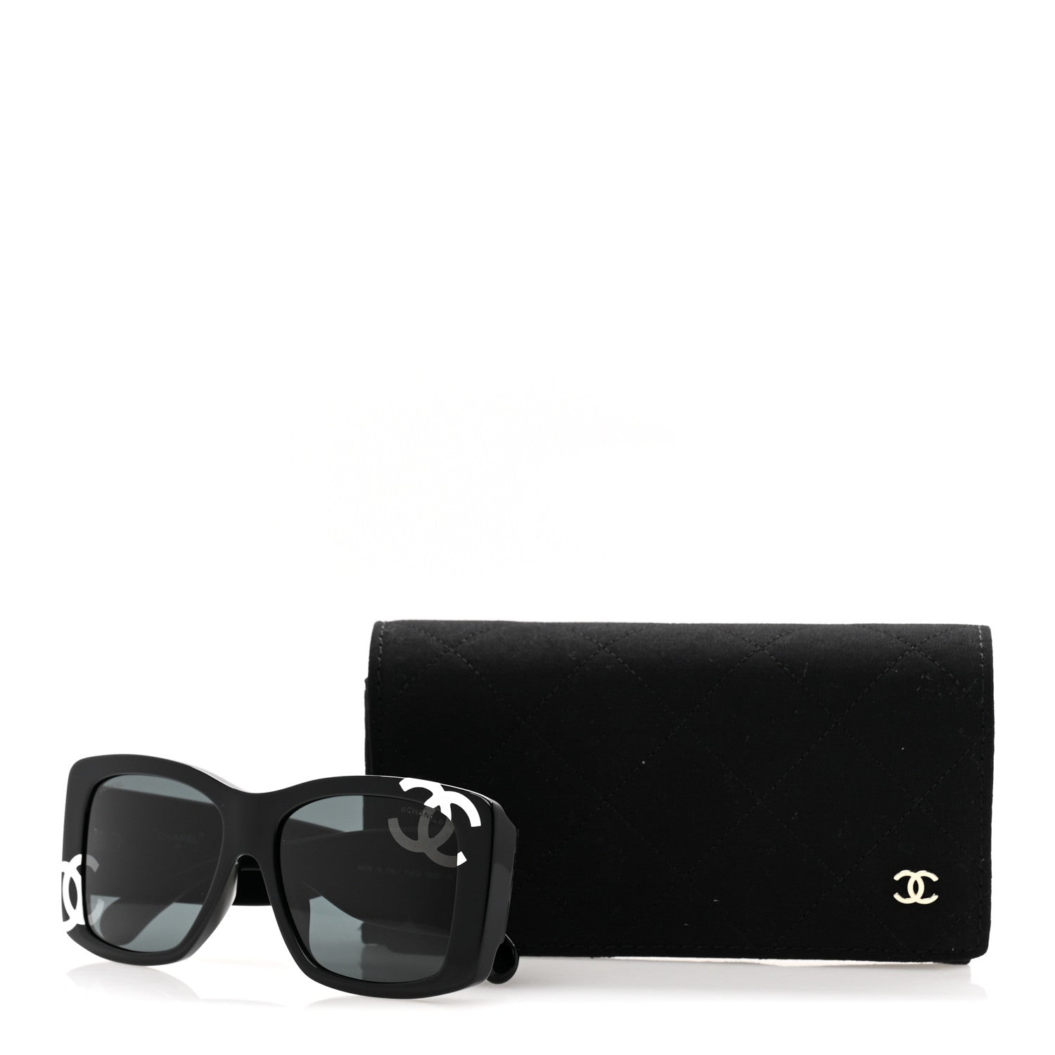 Chanel Acetate CC Logo Square Sunglasses 71472A Black 9 of 9