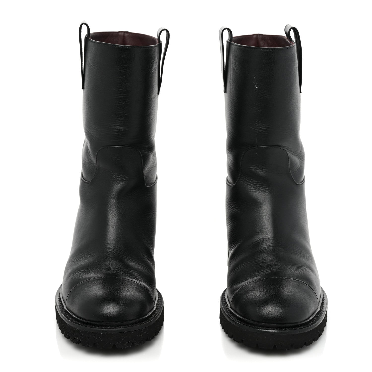 Chanel Calfskin CC Ankle Boots 37.5 Black 2 of 12
