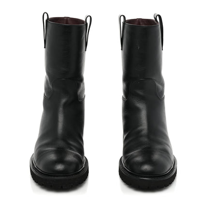 Chanel Calfskin CC Ankle Boots 37.5 Black 2 of 12
