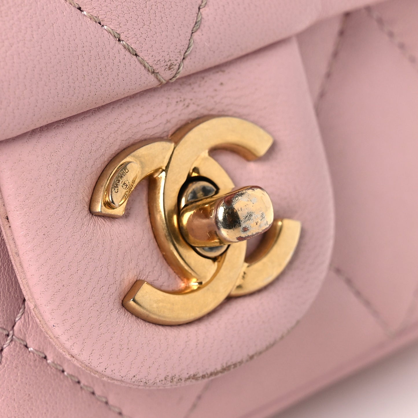 Lambskin Quilted Mini Heart Charms Flap Light Pink