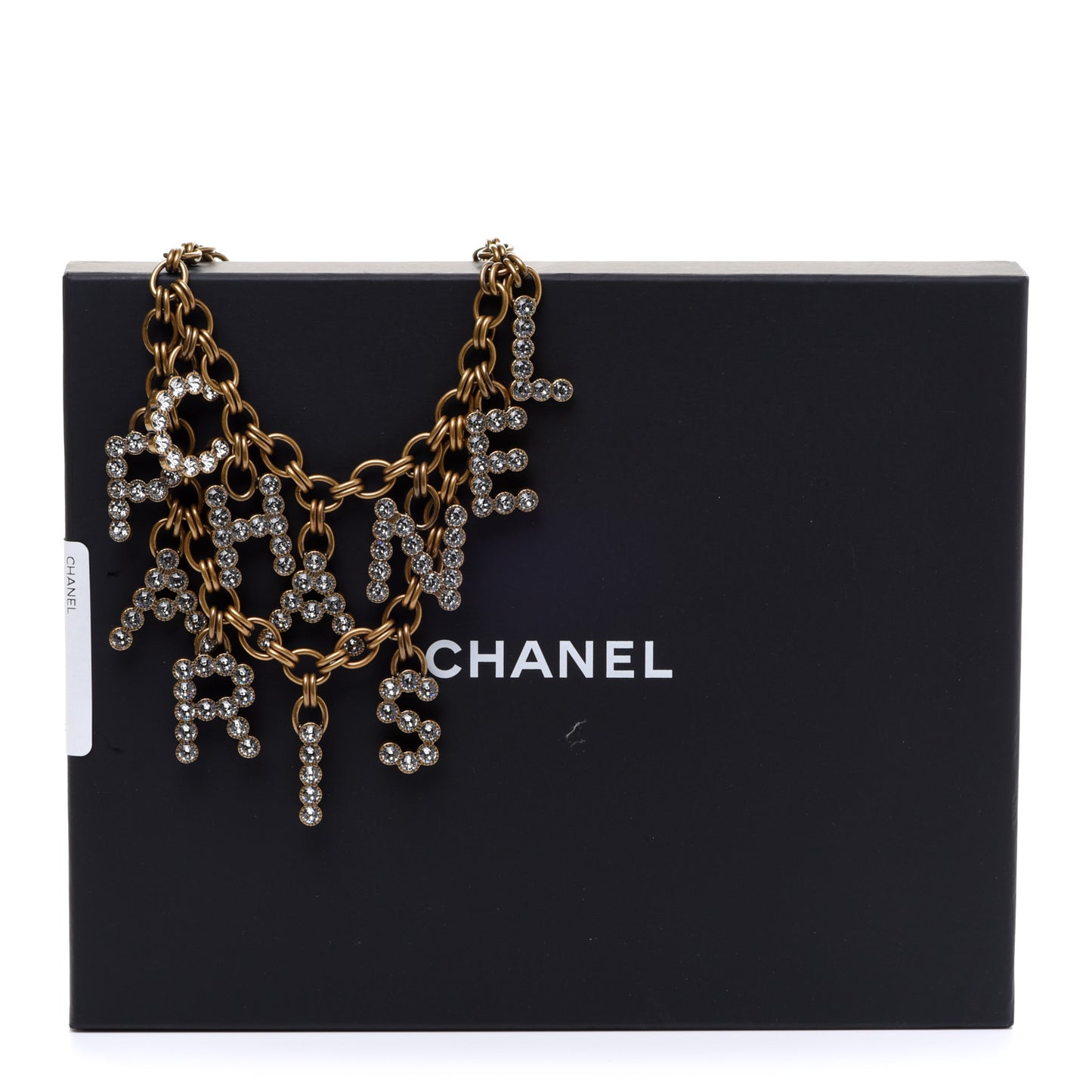 Crystal City of Lights Letter Chain Necklace Gold