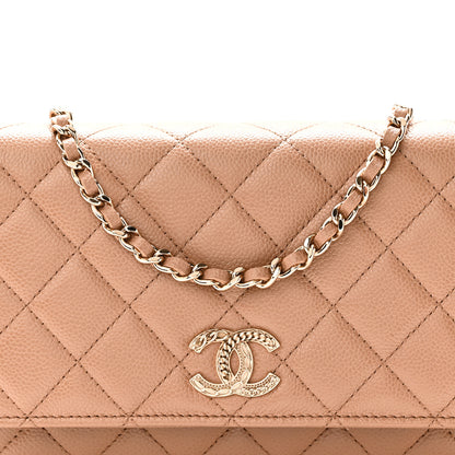 Chanel Caviar Quilted Multi Chain Wallet On Chain WOC Beige 9 of 11