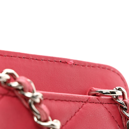 Chanel Lambskin Quilted Phone Chain Clutch Bag Pink 10 of 10