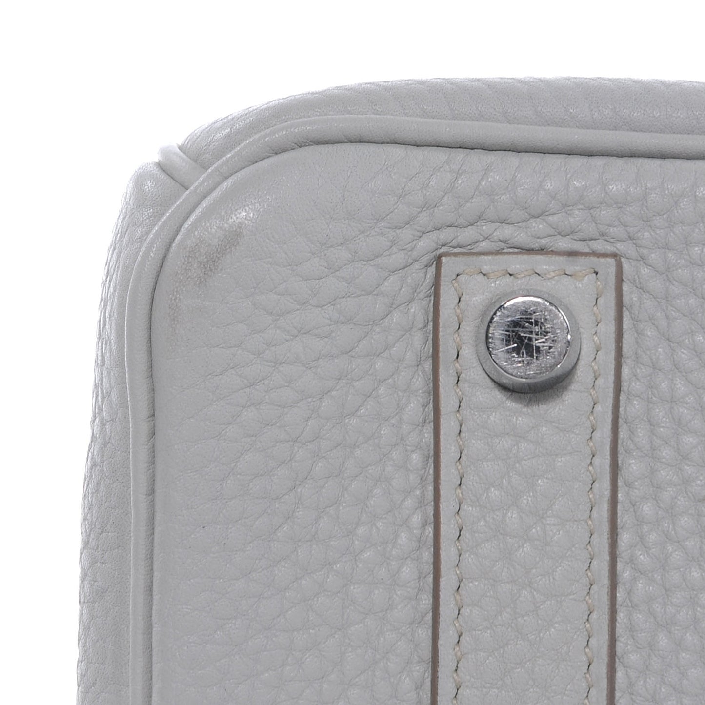 Taurillon Clemence Lizard Club Birkin 35 Gris Perle White Mykonos