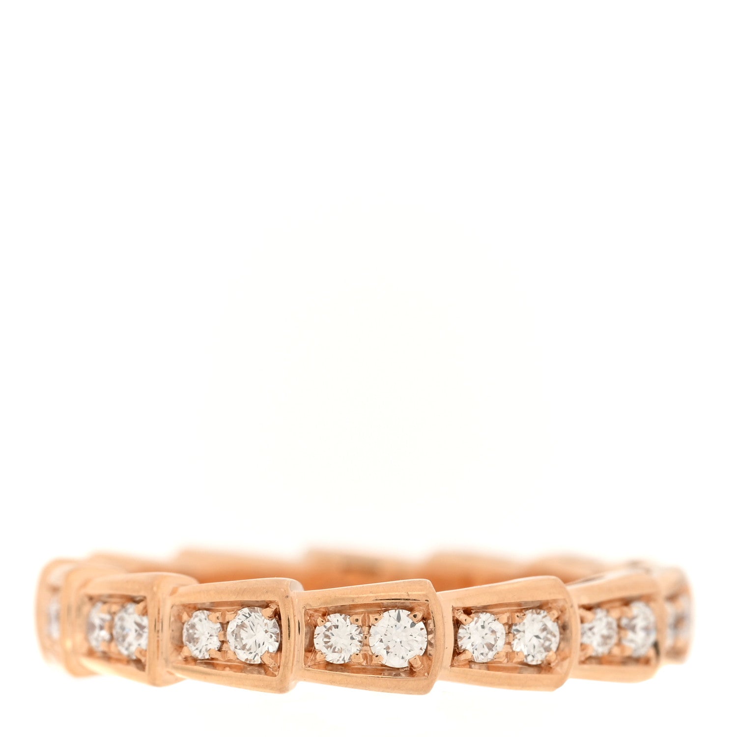 Bulgari 18K Rose Gold Diamond Serpenti Viper Band Ring  51 5.75 1 of 4