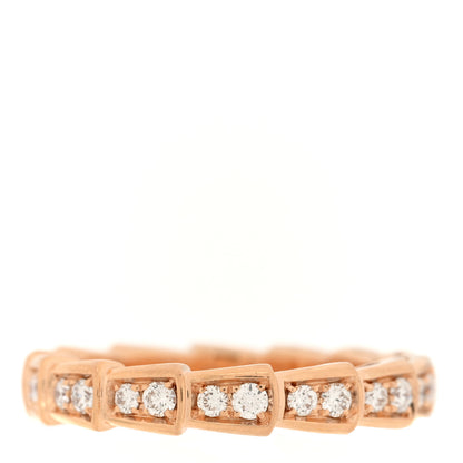 Bulgari 18K Rose Gold Diamond Serpenti Viper Band Ring  51 5.75 1 of 4