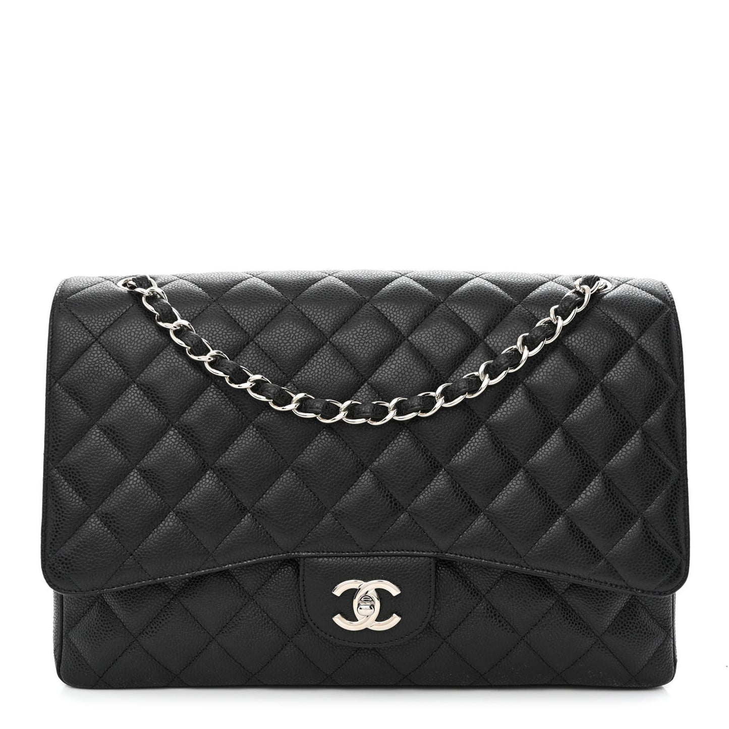 Caviar Quilted Maxi Single Flap Black