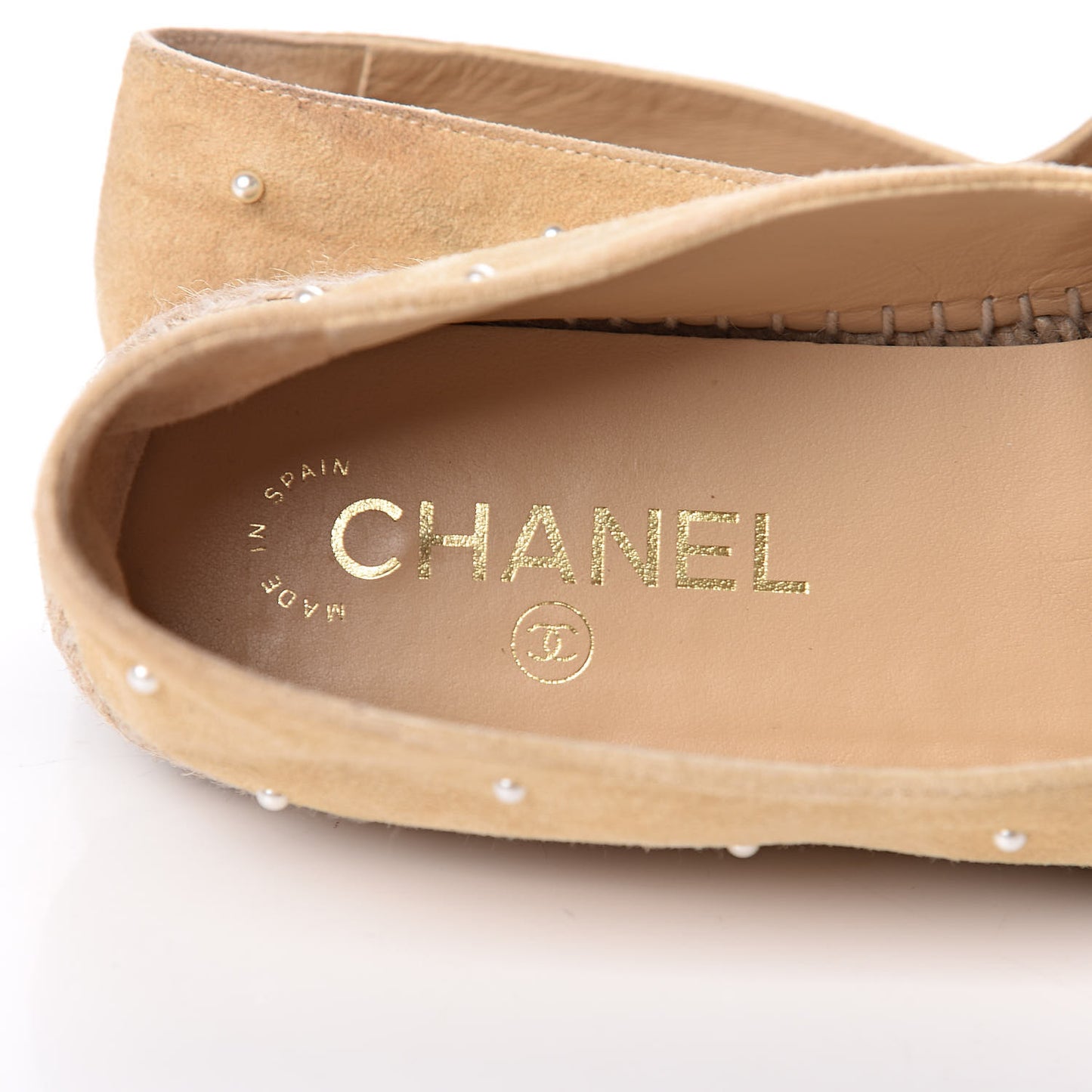 Suede Pearl CC Espadrilles 39 Beige