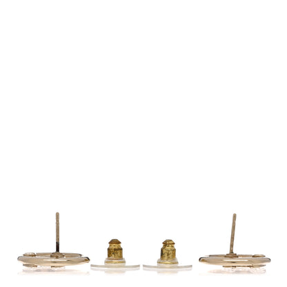 Chanel Crystal CC Round Earrings Gold 3 of 5
