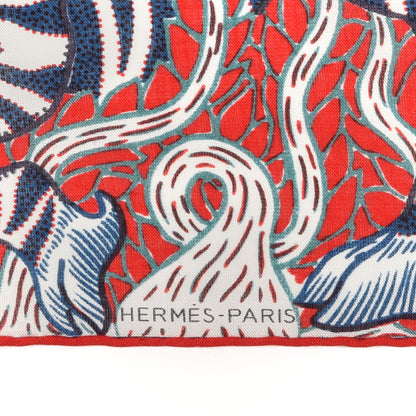Hermes Wool Silk Sweet Dreams Scarf 100 Piment Marine White 2 of 4