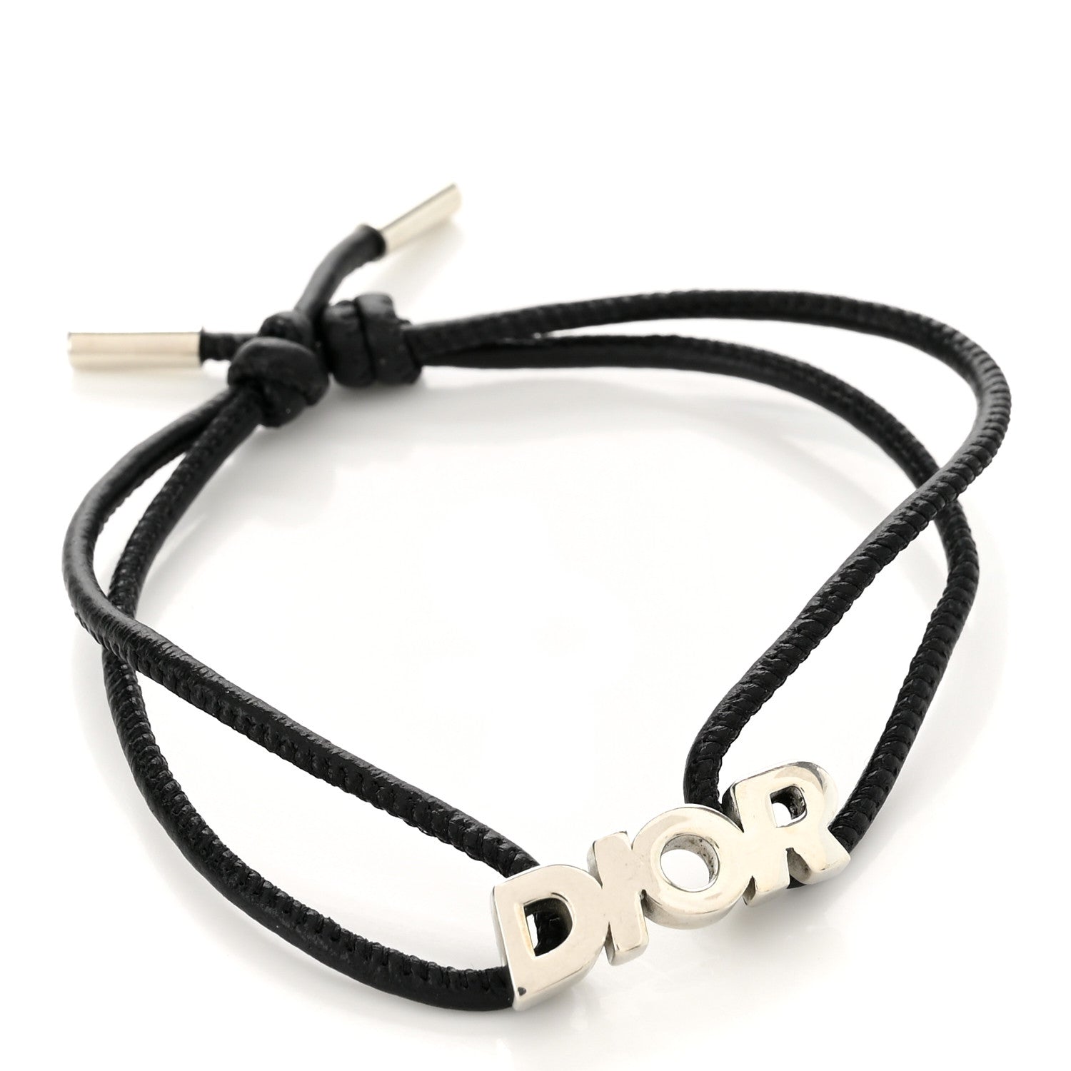 Christian Dior Calfskin Homme Dior Cord Bracelet Black 1 of 3