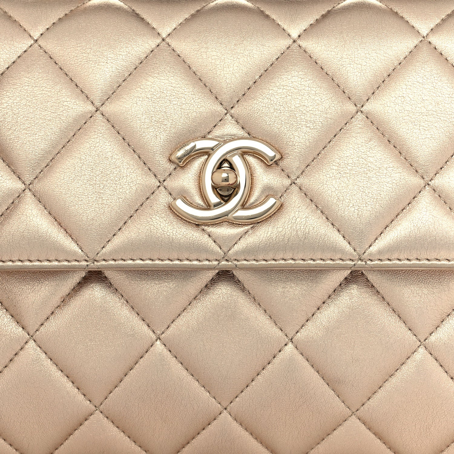 Chanel Metallic Lambskin Quilted Small Trendy CC Flap Dual Handle Bag Gold 8 of 10