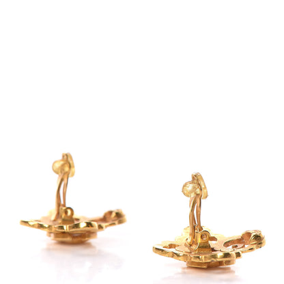Chanel CC Cross Clip On Earrings Gold 4 of 4