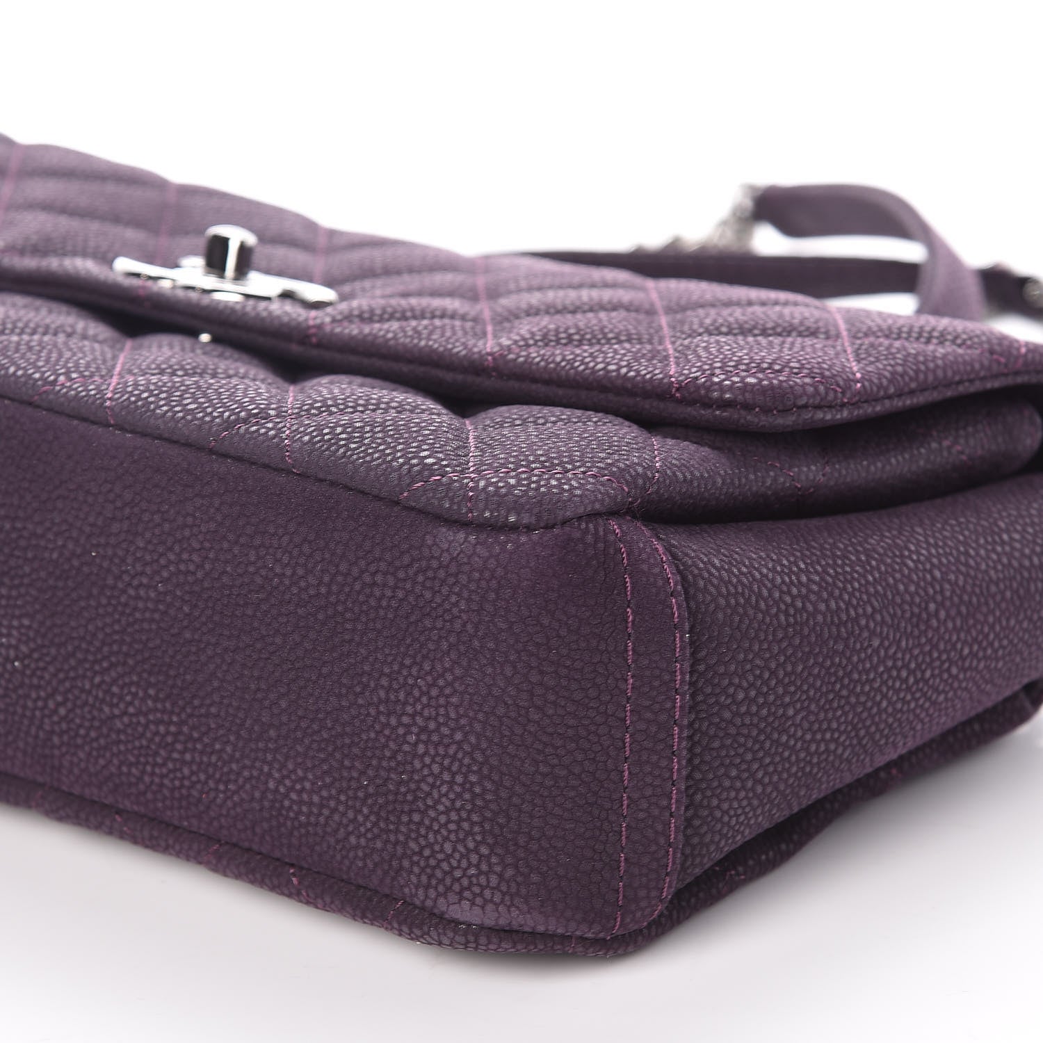 Chanel Iridescent Caviar Quilted Medium Lady Pearly Flap Plum 9 of 18