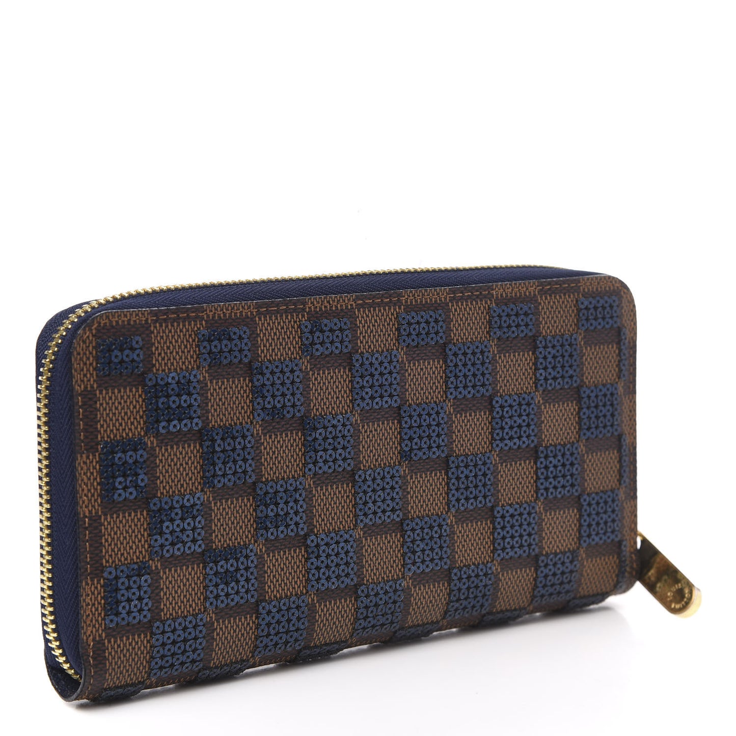 Damier Paillettes Zippy Wallet Blue