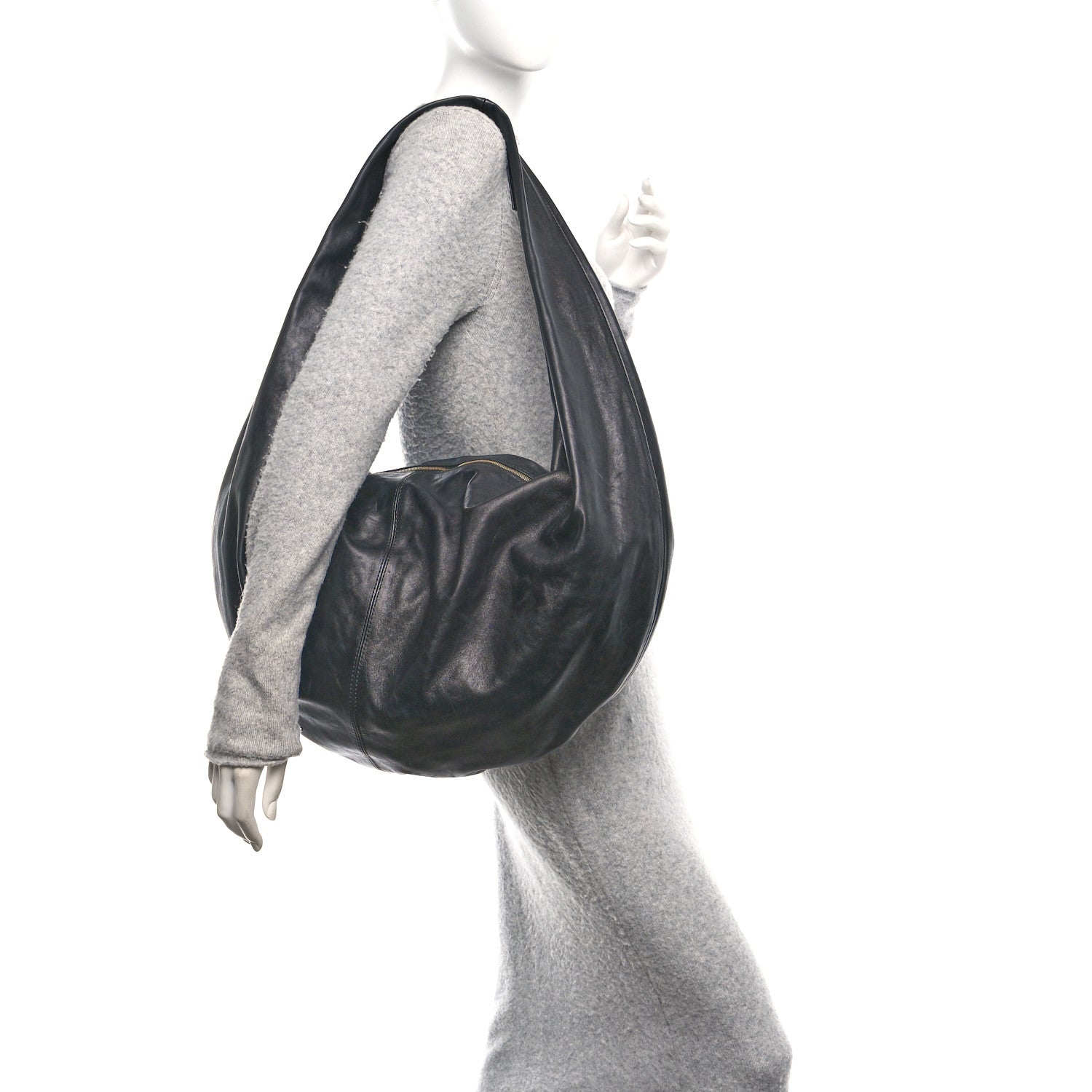 Khaite Vintage Calfskin Extra Large Olivia Hobo Black 2 of 10