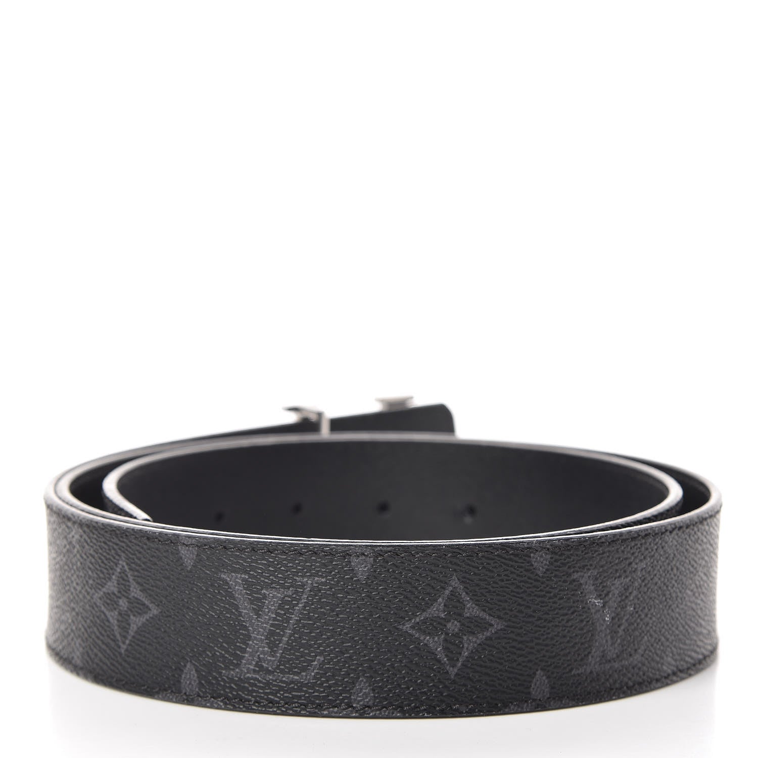 Louis Vuitton Monogram Eclipse Taigarama 40mm LV Initiales Reversible Belt 110 44 Black 3 of 6