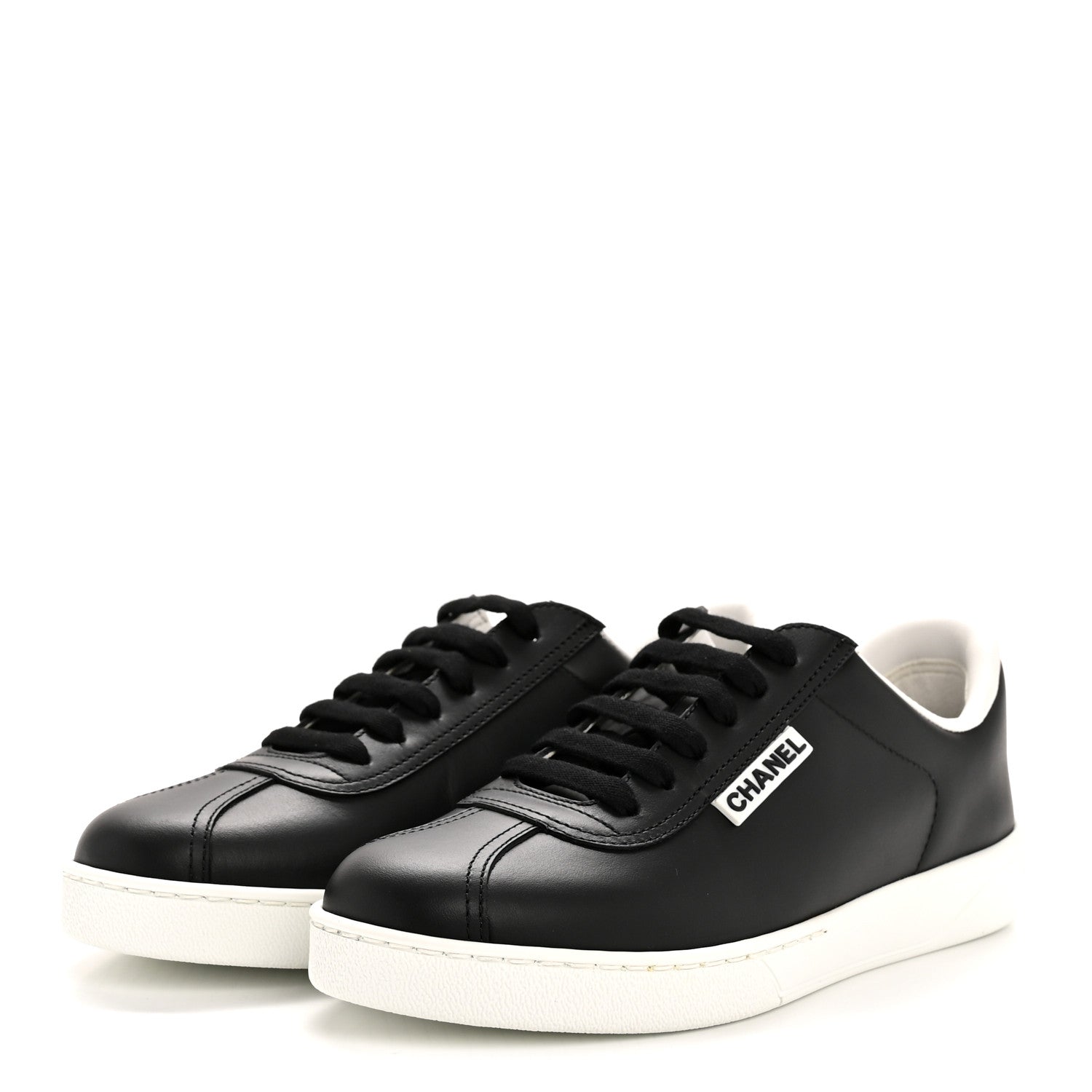 Chanel Calfskin CC Womens Sneakers 36 Black 4 of 9