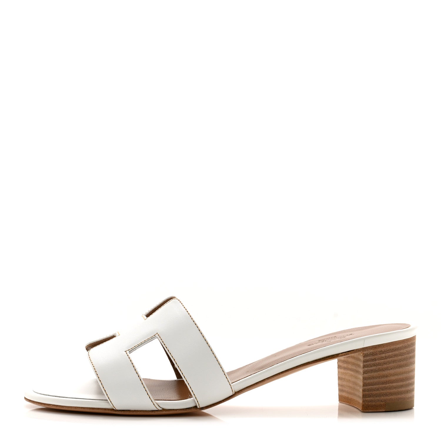 Hermes Calfskin Oasis Sandals 37 White 1 of 10