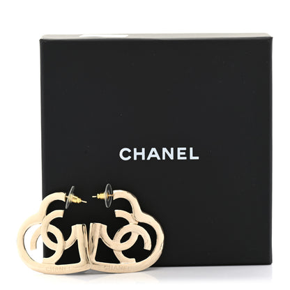 Chanel Metal CC Heart Coco In Love Hoop Earrings Gold 5 of 5