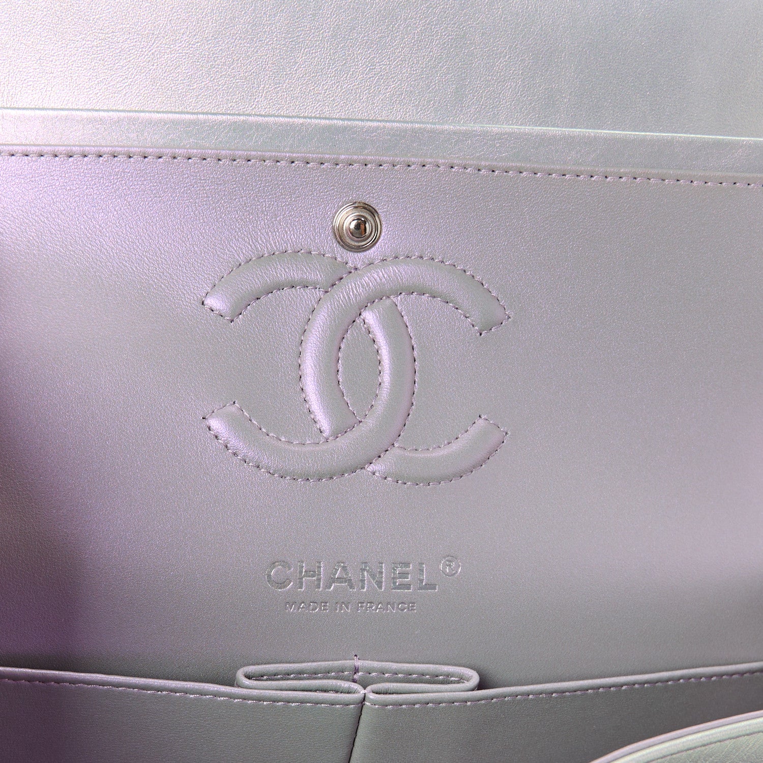 Chanel Iridescent Calfskin Quilted Small Double Flap Light Purple 6 of 12