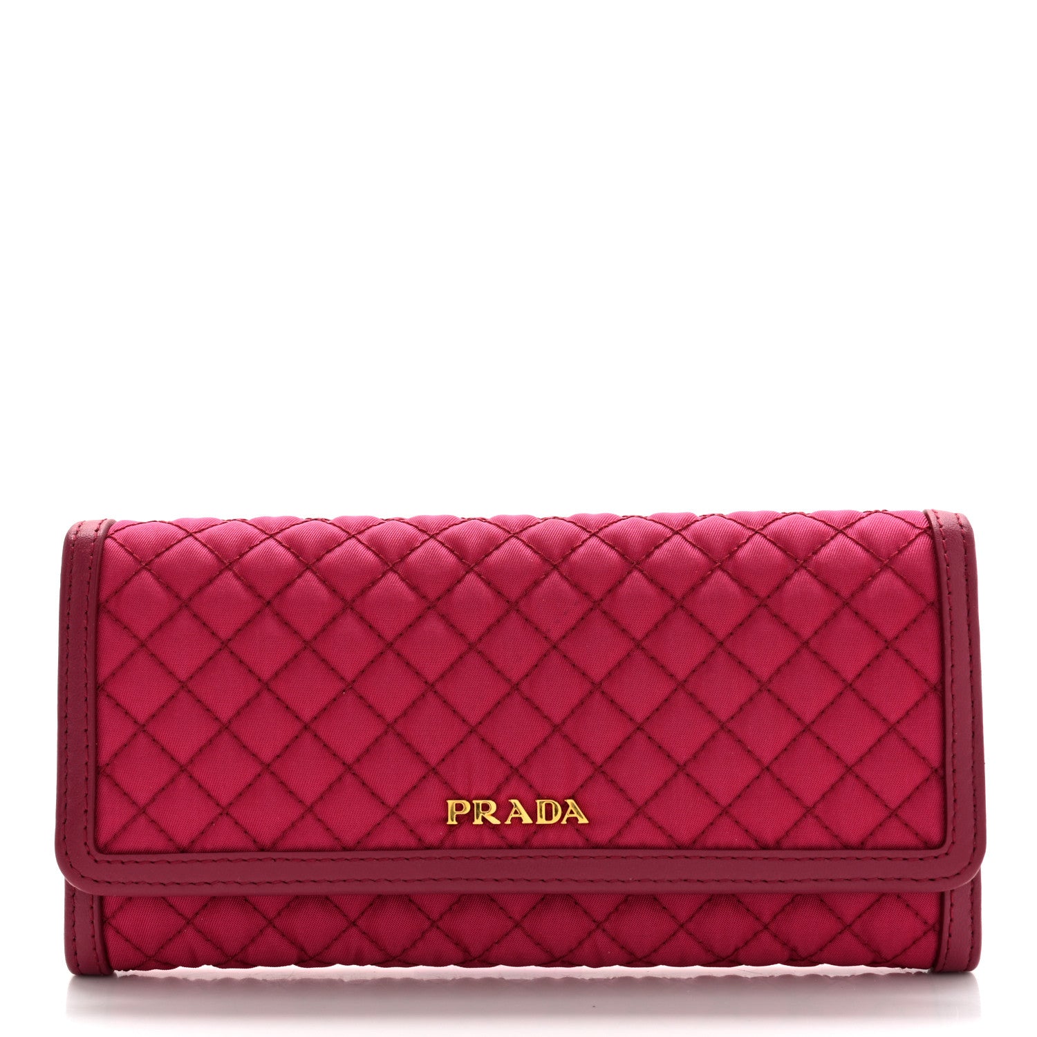 Prada Tessuto Nylon Quilted Continental Flap Wallet Ibisco 2 of 7